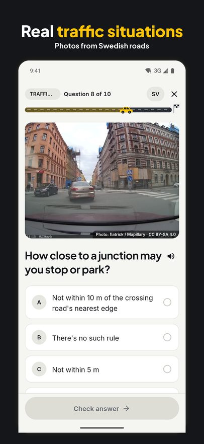 Question with a photo from a Swedish road