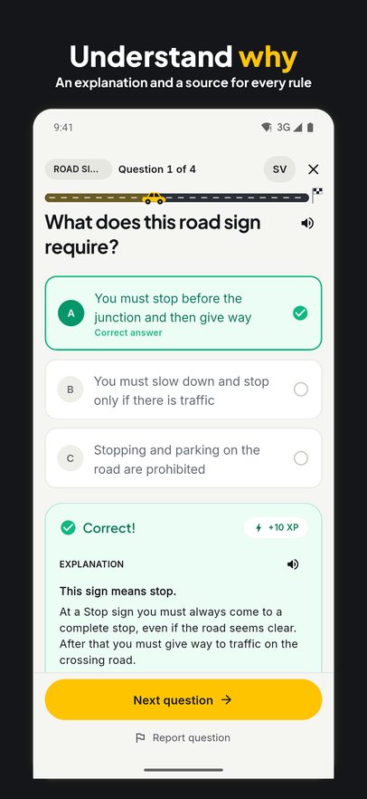 An explanation and source after every answer