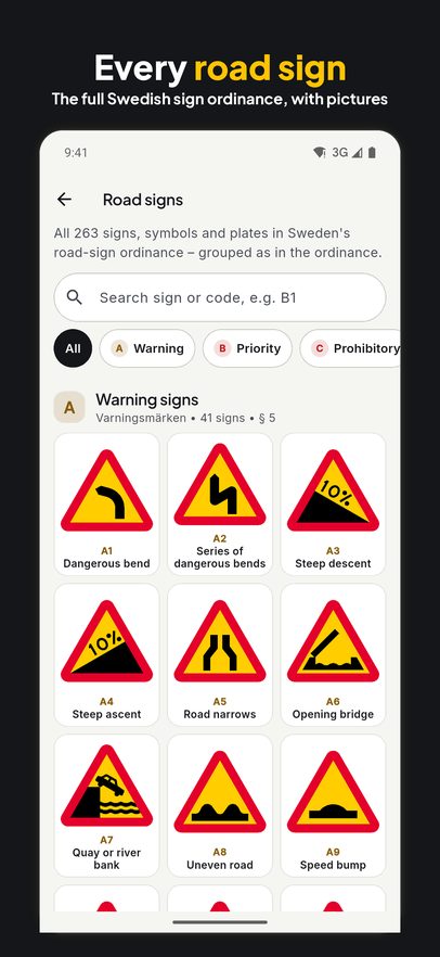 Every road sign with pictures