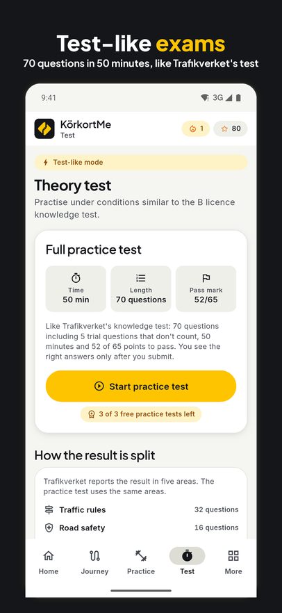 Realistic practice test